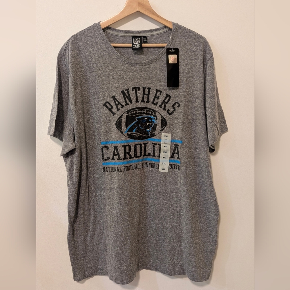 Carolina Panthers NFL Heather Gray Logo Soft T-Shirt Men's Size XXL - Picture 9 of 9